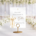 Gold Candle "Sign My Bible" Sign