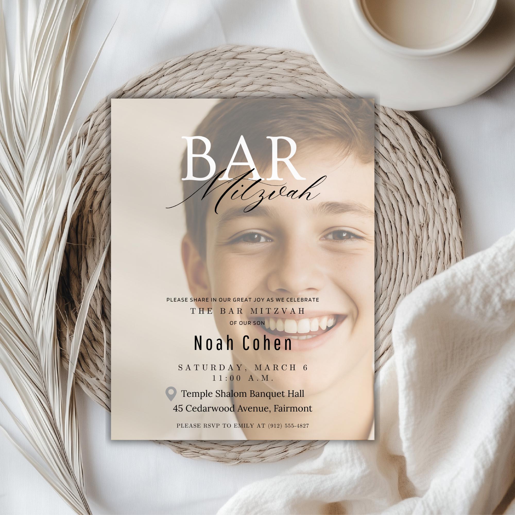 Bar Mitzvah Photo Invitation
