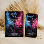 Burnouts or Bows Gender Reveal Invitation