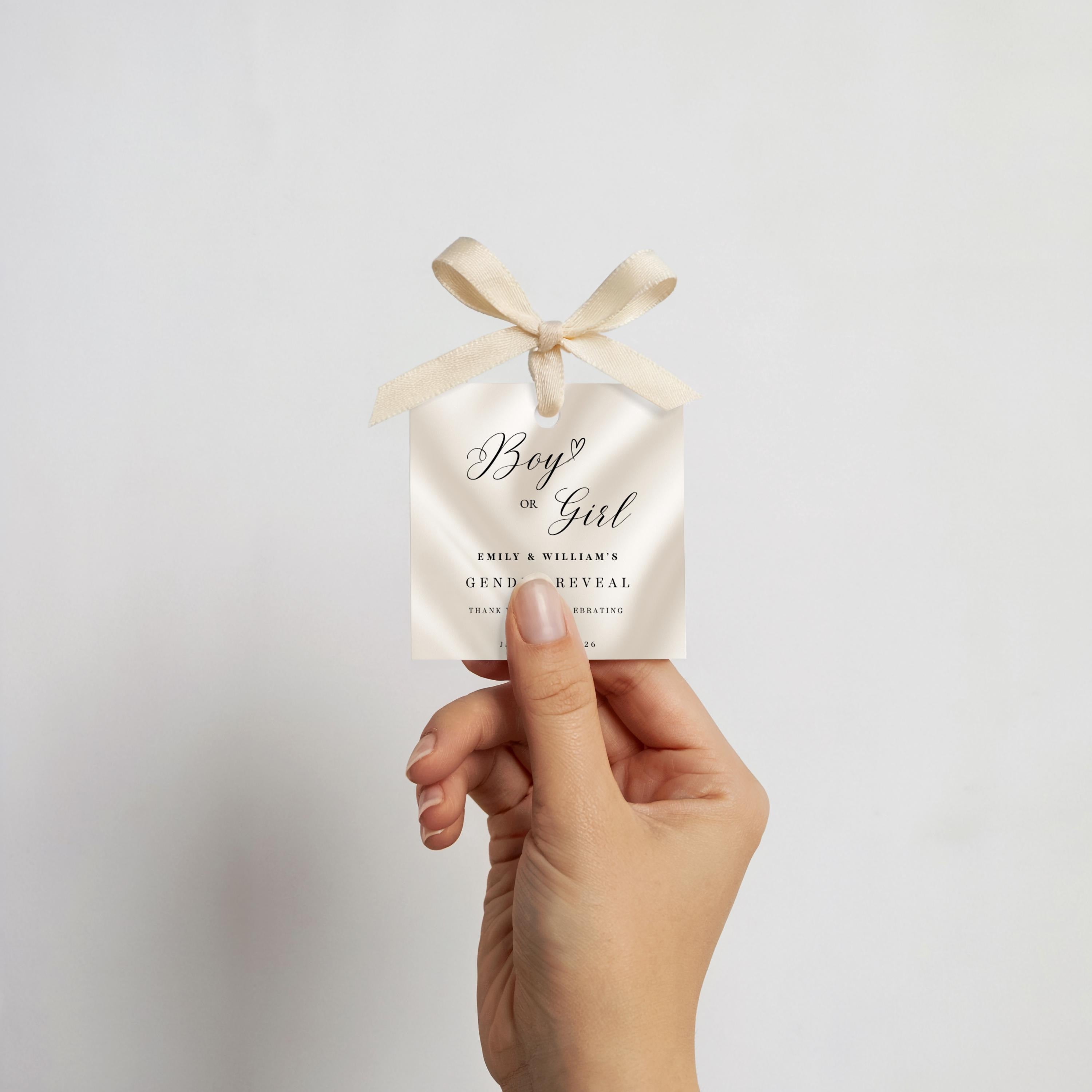 Elegant Gender Reveal Thank You Tags