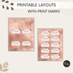 50th Birthday Food Labels Rose Gold