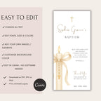 Gold Candle Baptism Bookmark Favor