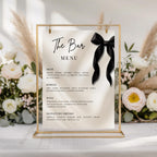 Black Bow Bar Menu Sign