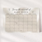 Elegant Gender Reveal Due Date Calendar