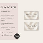 Elegant Black & White Food Labels