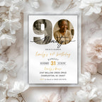 Modern 90th Birthday Photo Invitation