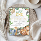 Wild One Safari Birthday Invitation