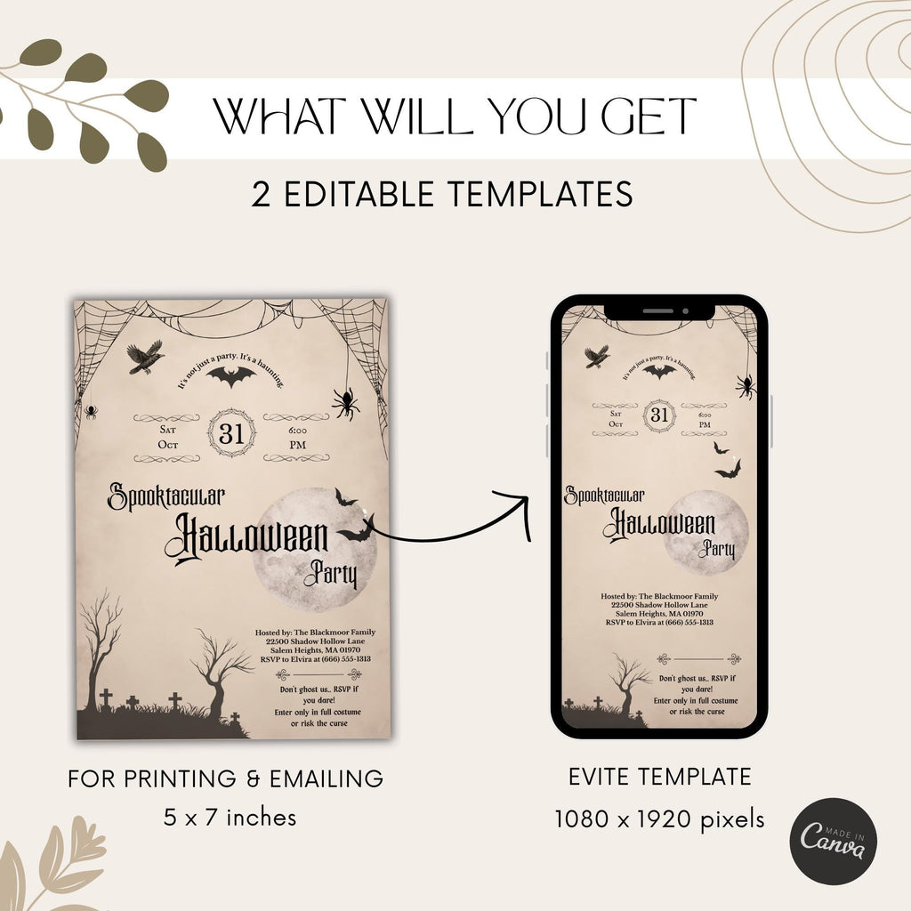 Vintage Spooktacular Halloween Party Invitation