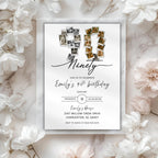 Minimalist Photo Collage Ninety 90th Birthday Invitation