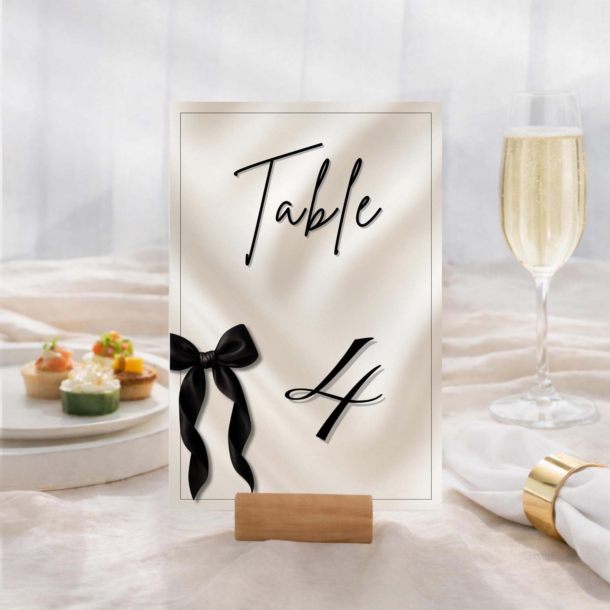 Black Bow Table Numbers 1-6