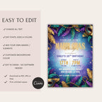 Colorful Mardi Gras Birthday Party Invitation