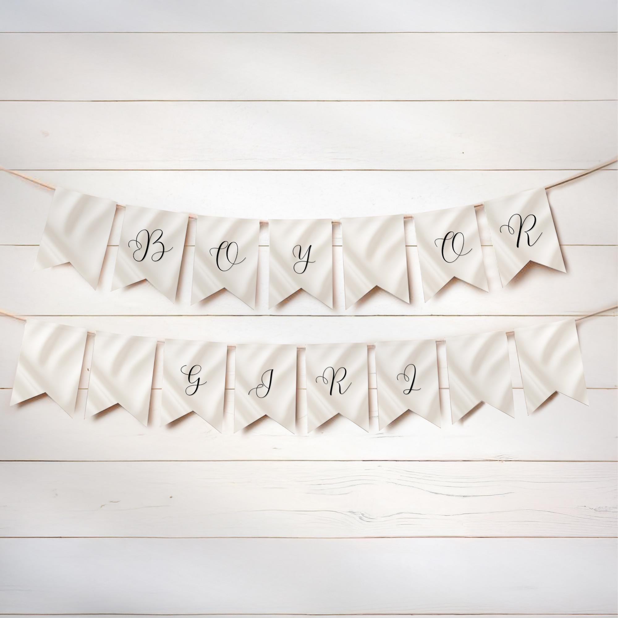 Elegant Gender Reveal Bunting Banner
