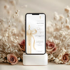 Gold Candle Baptism Invitation