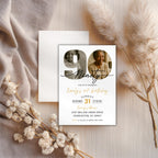 Modern 90th Birthday Photo Invitation