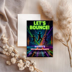 Neon Trampoline Park Kids Birthday Invitation