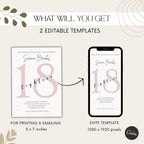 Blush Minimalist 18th Birthday Invitation