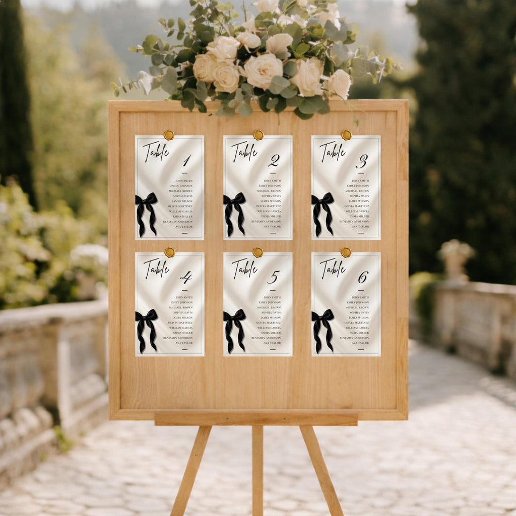 Black Bow Birthday Seating Chart
