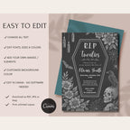 Gothic Halloween Coffin 30th Birthday Invitation