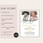 Photo Timeline 75th Birthday Invitation