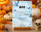 A Little Boo Baby Shower Invitation Blue