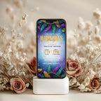 Colorful Mardi Gras Birthday Party Invitation