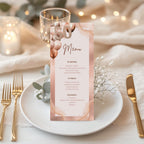 Rose Gold 50th Birthday Menu Card