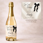 Black Bow Birthday Wine Bottle Label