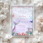 Pastel Mermaid Under the Sea Kids Birthday Invitation