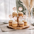 50th Birthday Cupcake Toppers Rose Gold