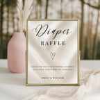 Elegant Gender Reveal Diaper Raffle Sign