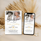 Photo Timeline 75th Birthday Invitation