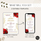 Elegant Red Rose Quinceañera Invitation