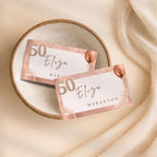 Rose Gold 50th Birthday Place Card