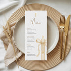 Gold Candle Baptism Menu Card