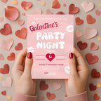 Pink Galentine's Party Night Invitation