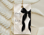 Black Bow Favor Tags