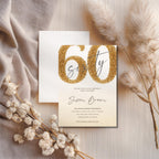 Elegant Gold Glitter Sixty 60th Birthday Invitation