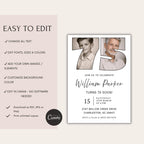 Photo Timeline 75th Birthday Invitation