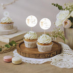 Gold Candle Baptism Cupcake Toppers