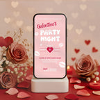 Pink Galentine's Party Night Invitation