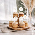 Gold Candle Baptism Cupcake Toppers