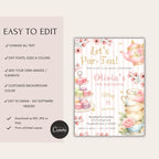 Elegant Floral Tea Party Kids Birthday Invitation