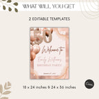 Rose Gold 50th Birthday Welcome Sign