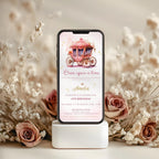 Watercolor Fairytale Princess Carriage Birthday Invitation