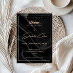 Elegant Black Satin Dinner Birthday Invitation