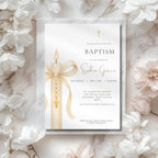 Gold Candle Baptism Invitation