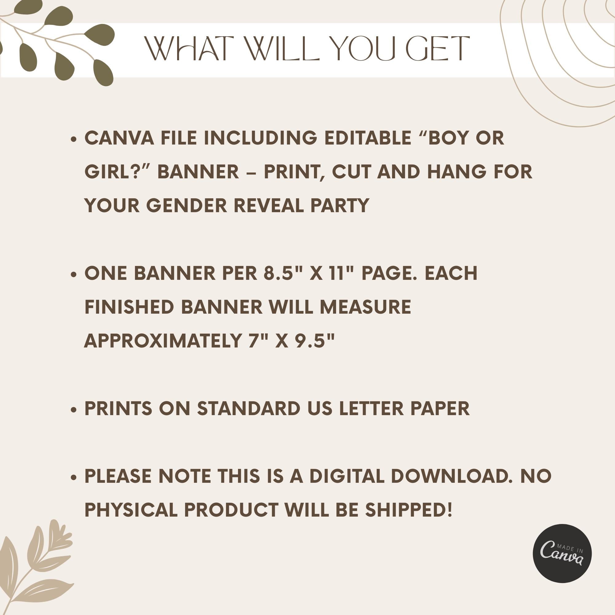 Elegant Gender Reveal Bunting Banner
