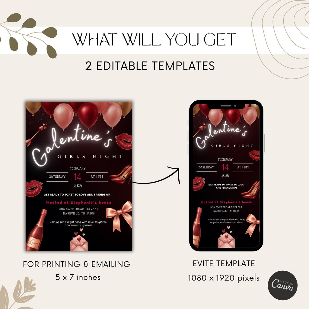 Galentines Girls Night Invitation