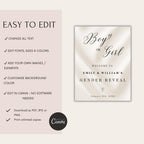 Elegant Gender Reveal Welcome Sign