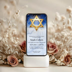 Gold Star of David Bar Mitzvah Invitation
